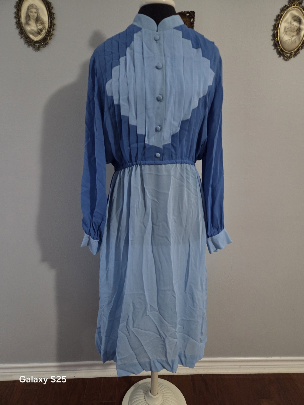 Vintage Herman Narcus Blue Two Toned Dress